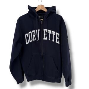 Corvette Pennant Sportswear Navy Full Zip Hoodie Sweatshirt Mens Size M